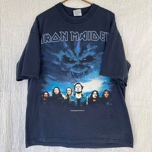 Vintage All Sport Blue Iron Maiden 2000 Brave New World Band Boxy T-Shirt Size X